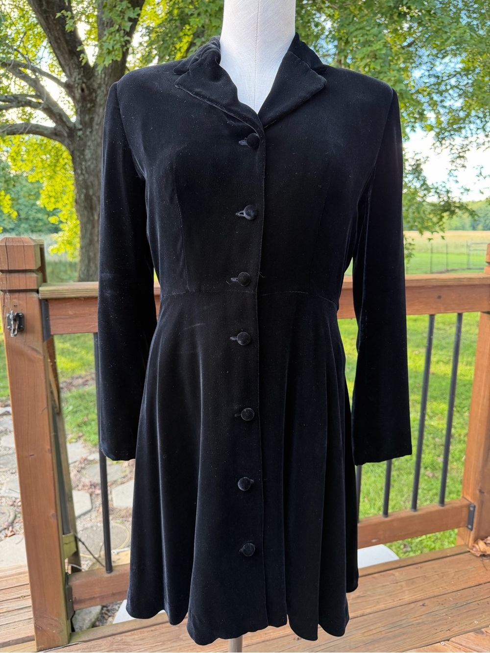 A.K.A. Eddie Bauer Fitted Silk Blend Velvet Longline Jacket Size 4